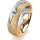 Ring 18 Karat Gelbgold/950 Platin 6.0 mm kreismatt 1 Brillant G vs 0,110ct