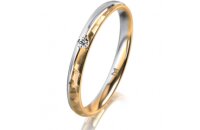 Ring 18 Karat Gelbgold/950 Platin 2.5 mm diamantmatt 1...