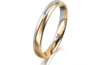 Ring 18 Karat Gelbgold/950 Platin 3.0 mm l&auml;ngsmatt