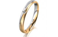 Ring 18 Karat Gelbgold/950 Platin 3.0 mm sandmatt 1...