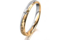 Ring 18 Karat Gelbgold/950 Platin 3.0 mm diamantmatt 1...