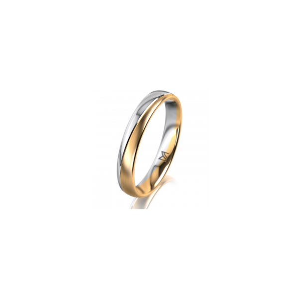 Ring 18 Karat Gelbgold/950 Platin 3.5 mm l&auml;ngsmatt