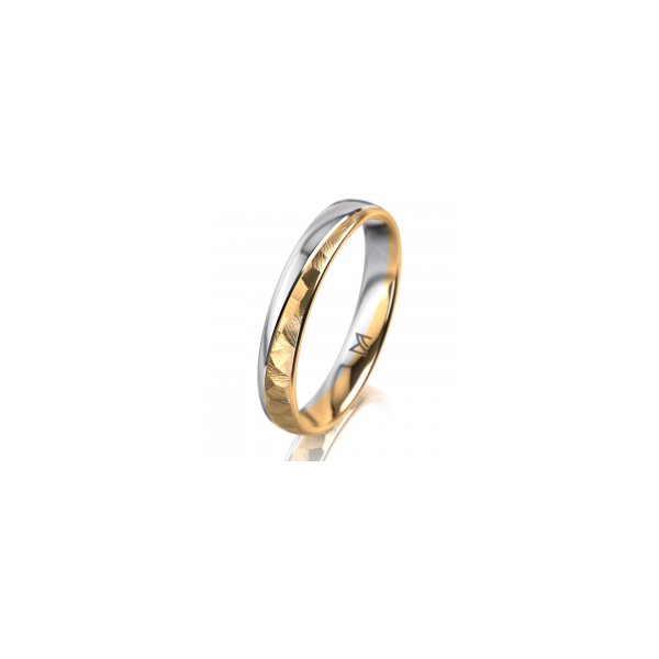 Ring 18 Karat Gelbgold/950 Platin 3.5 mm diamantmatt