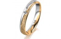 Ring 18 Karat Gelbgold/950 Platin 3.5 mm kristallmatt 1...