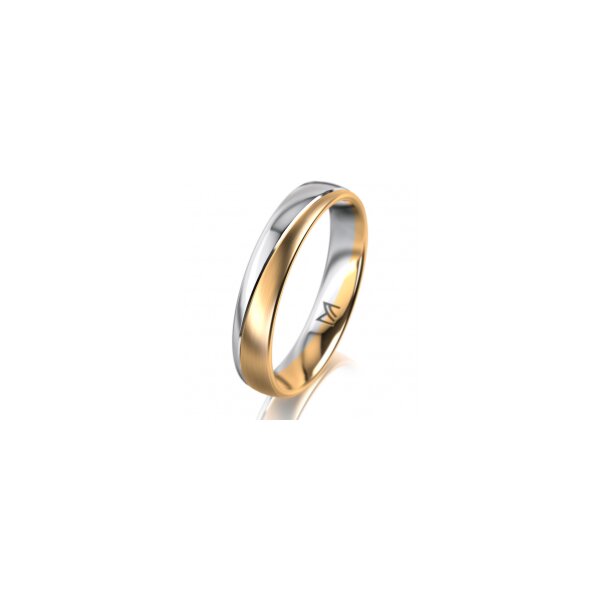 Ring 18 Karat Gelbgold/950 Platin 4.0 mm l&auml;ngsmatt