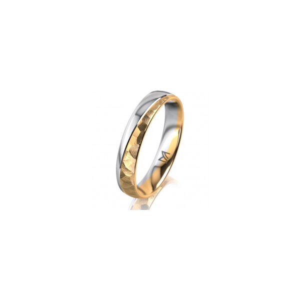 Ring 18 Karat Gelbgold/950 Platin 4.0 mm diamantmatt