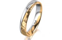 Ring 18 Karat Gelbgold/950 Platin 4.0 mm diamantmatt