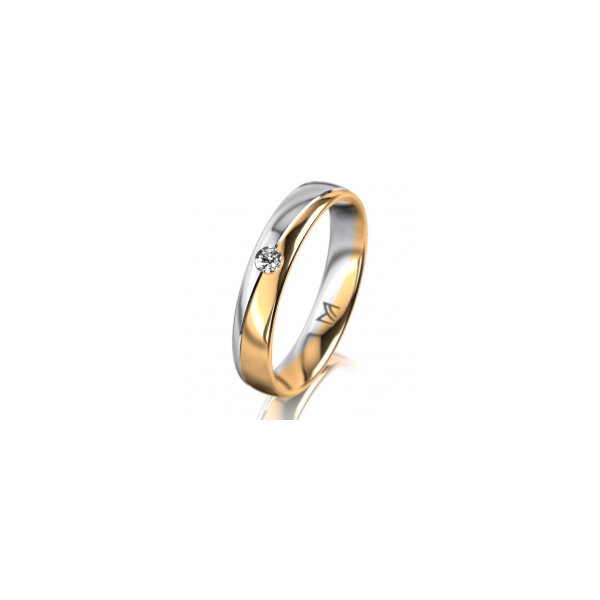 Ring 18 Karat Gelbgold/950 Platin 4.0 mm poliert 1 Brillant G vs 0,050ct