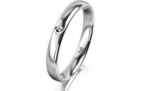 Ring 14 Karat Weissgold 3.0 mm poliert 1 Brillant G vs...