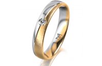 Ring 18 Karat Gelbgold/950 Platin 4.0 mm sandmatt 1...