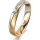Ring 18 Karat Gelbgold/950 Platin 4.0 mm sandmatt 1 Brillant G vs 0,050ct