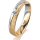 Ring 18 Karat Gelbgold/950 Platin 4.0 mm kreismatt 1 Brillant G vs 0,050ct