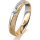 Ring 18 Karat Gelbgold/950 Platin 4.0 mm kristallmatt 1 Brillant G vs 0,050ct