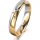 Ring 18 Karat Gelbgold/950 Platin 4.0 mm poliert 3 Brillanten G vs Gesamt 0,030ct