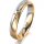 Ring 18 Karat Gelbgold/950 Platin 4.0 mm l&auml;ngsmatt 3 Brillanten G vs Gesamt 0,030ct