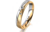 Ring 18 Karat Gelbgold/950 Platin 4.0 mm sandmatt 3...