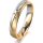 Ring 18 Karat Gelbgold/950 Platin 4.0 mm sandmatt 3 Brillanten G vs Gesamt 0,030ct