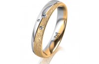 Ring 18 Karat Gelbgold/950 Platin 4.0 mm kreismatt 3...