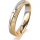 Ring 18 Karat Gelbgold/950 Platin 4.0 mm kreismatt 3 Brillanten G vs Gesamt 0,030ct
