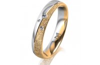 Ring 18 Karat Gelbgold/950 Platin 4.0 mm kristallmatt 3...