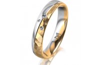 Ring 18 Karat Gelbgold/950 Platin 4.0 mm diamantmatt 3...