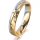 Ring 18 Karat Gelbgold/950 Platin 4.0 mm diamantmatt 3 Brillanten G vs Gesamt 0,030ct