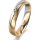 Ring 18 Karat Gelbgold/950 Platin 4.0 mm l&auml;ngsmatt 4 Brillanten G vs Gesamt 0,020ct
