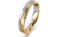 Ring 18 Karat Gelbgold/950 Platin 4.0 mm sandmatt 4...