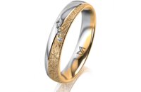 Ring 18 Karat Gelbgold/950 Platin 4.0 mm kristallmatt 4...