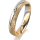 Ring 18 Karat Gelbgold/950 Platin 4.0 mm kristallmatt 4 Brillanten G vs Gesamt 0,020ct