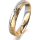 Ring 18 Karat Gelbgold/950 Platin 4.0 mm diamantmatt 4 Brillanten G vs Gesamt 0,020ct