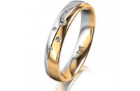 Ring 18 Karat Gelbgold/950 Platin 4.0 mm poliert 5...