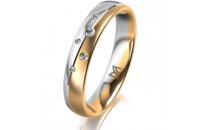 Ring 18 Karat Gelbgold/950 Platin 4.0 mm l&auml;ngsmatt 5...