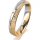 Ring 18 Karat Gelbgold/950 Platin 4.0 mm kreismatt 5 Brillanten G vs Gesamt 0,035ct