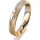Ring 18 Karat Gelbgold/950 Platin 4.0 mm kristallmatt 5 Brillanten G vs Gesamt 0,035ct