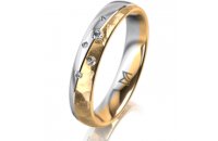 Ring 18 Karat Gelbgold/950 Platin 4.0 mm diamantmatt 5...