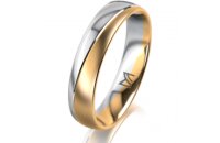 Ring 18 Karat Gelbgold/950 Platin 4.5 mm l&auml;ngsmatt
