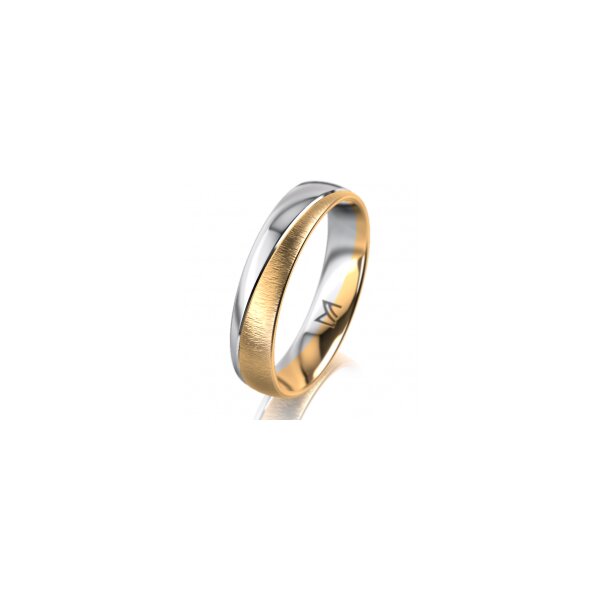 Ring 18 Karat Gelbgold/950 Platin 4.5 mm sandmatt