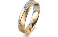 Ring 18 Karat Gelbgold/950 Platin 4.5 mm sandmatt