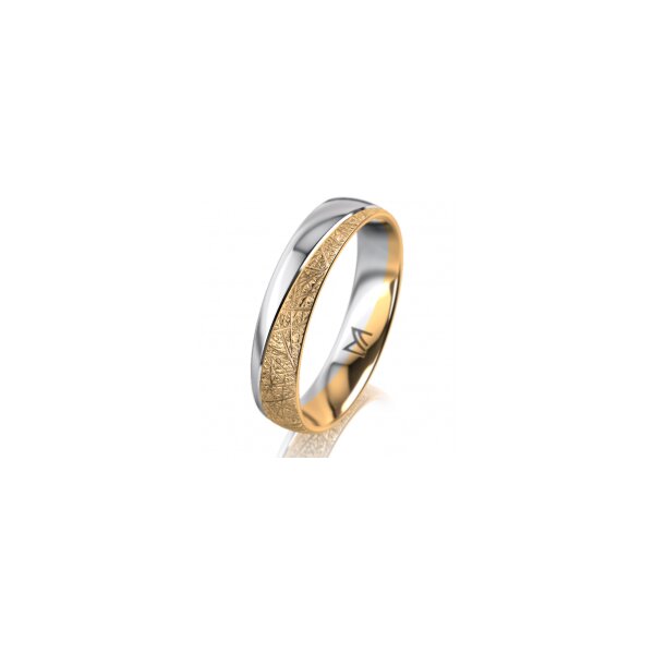 Ring 18 Karat Gelbgold/950 Platin 4.5 mm kristallmatt