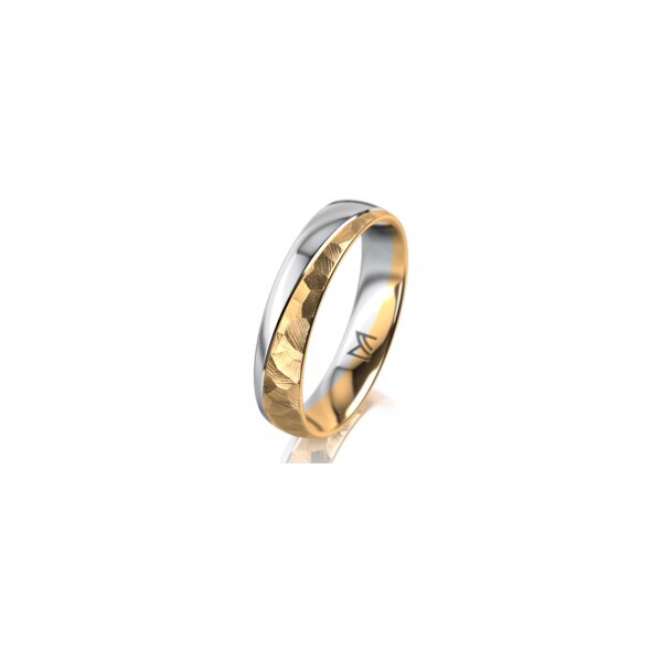 Ring 18 Karat Gelbgold/950 Platin 4.5 mm diamantmatt