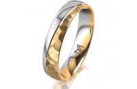 Ring 18 Karat Gelbgold/950 Platin 4.5 mm diamantmatt