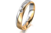 Ring 18 Karat Gelbgold/950 Platin 4.5 mm l&auml;ngsmatt 1...