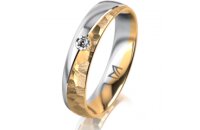 Ring 18 Karat Gelbgold/950 Platin 4.5 mm diamantmatt 1...