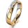 Ring 18 Karat Gelbgold/950 Platin 4.5 mm poliert 3 Brillanten G vs Gesamt 0,035ct