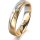 Ring 18 Karat Gelbgold/950 Platin 4.5 mm l&auml;ngsmatt 3 Brillanten G vs Gesamt 0,035ct