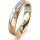 Ring 18 Karat Gelbgold/950 Platin 4.5 mm sandmatt 3 Brillanten G vs Gesamt 0,035ct