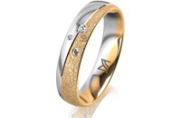 Ring 18 Karat Gelbgold/950 Platin 4.5 mm kreismatt 3...