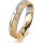Ring 18 Karat Gelbgold/950 Platin 4.5 mm kreismatt 3 Brillanten G vs Gesamt 0,035ct
