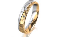 Ring 18 Karat Gelbgold/950 Platin 4.5 mm diamantmatt 3...
